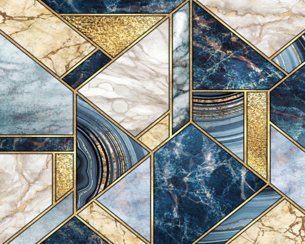 3D Wallpaper Geometric Abstract Marble SKU# WAL0300
